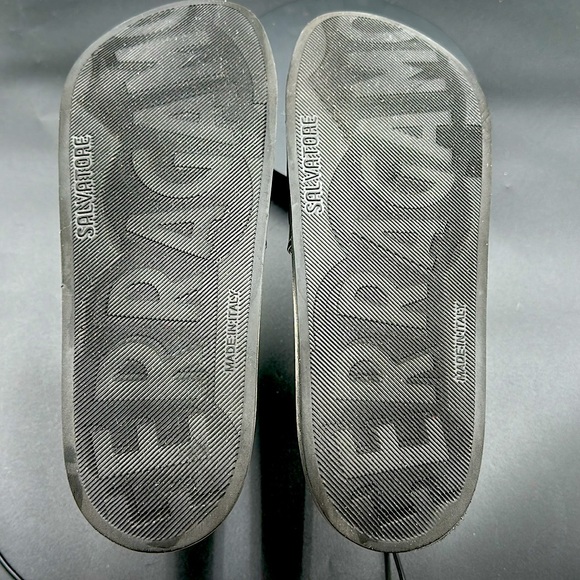 Salvatore Ferragamo slides. Size 12. Mens. Black. Worn once, like new condition!